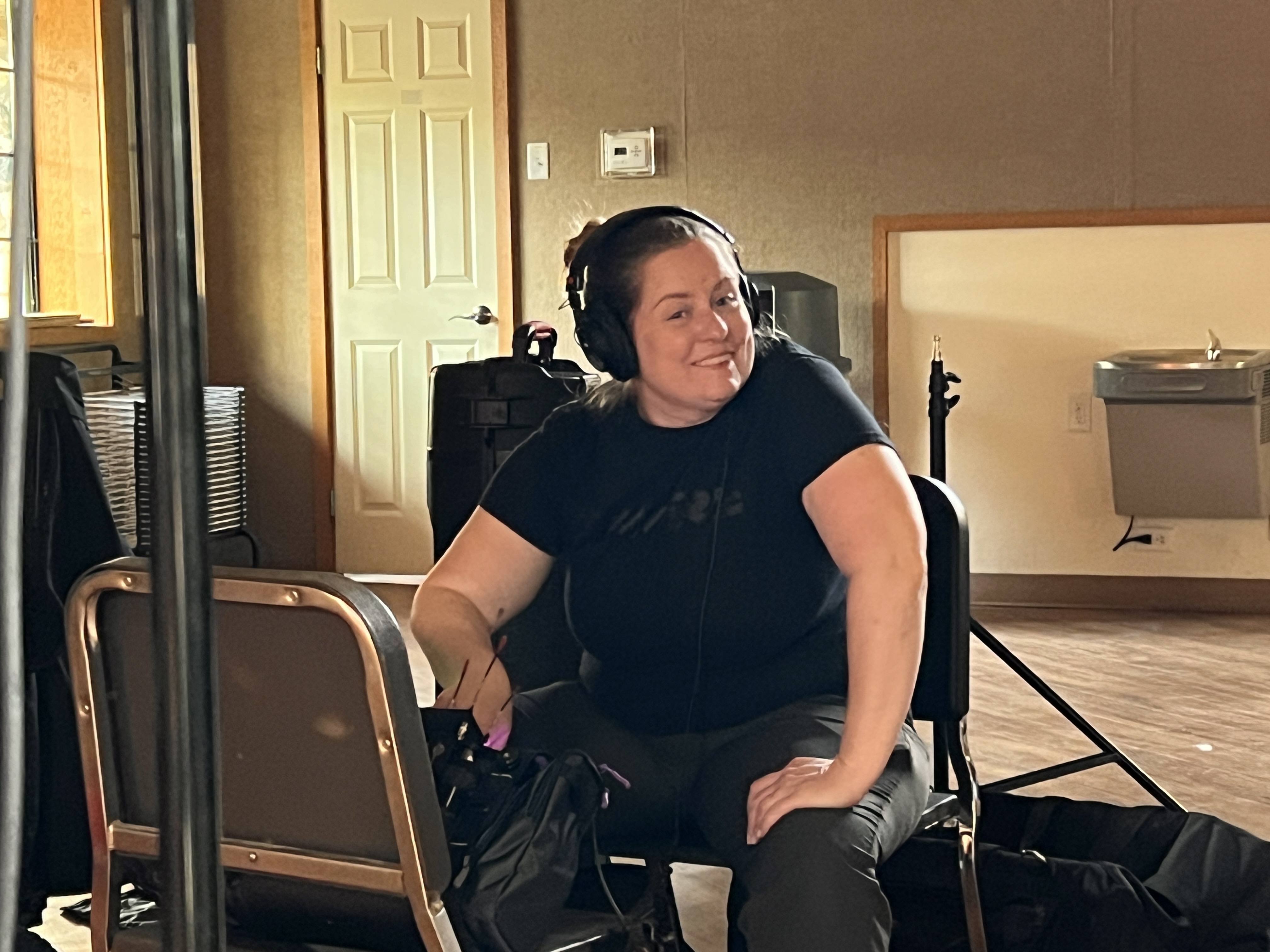 Soundwoman Sharon Frye at Interlochen (Photo by Gail Freedman)