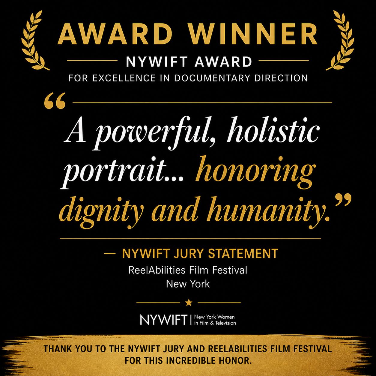 NYWIFT Award Winner